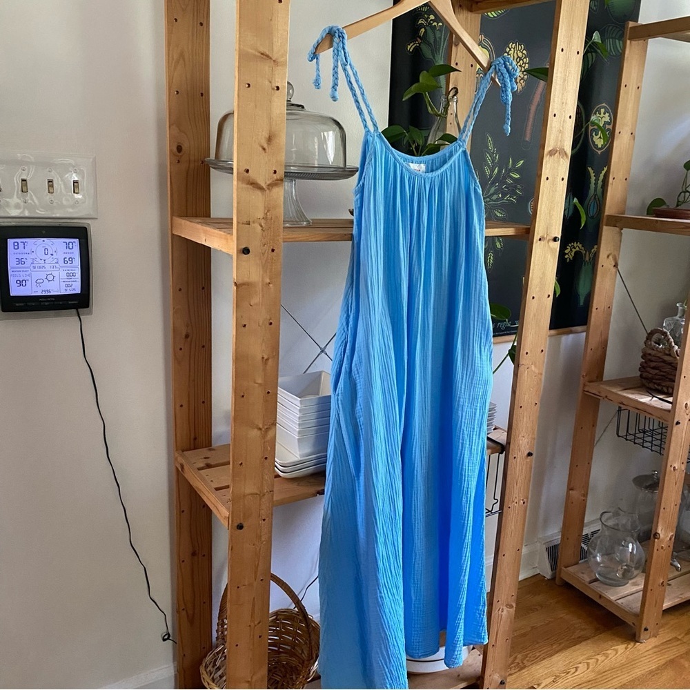 XiRENA Blue Cotton Gauze Joli Maxi Midi Dress XS - Picture 4 of 14